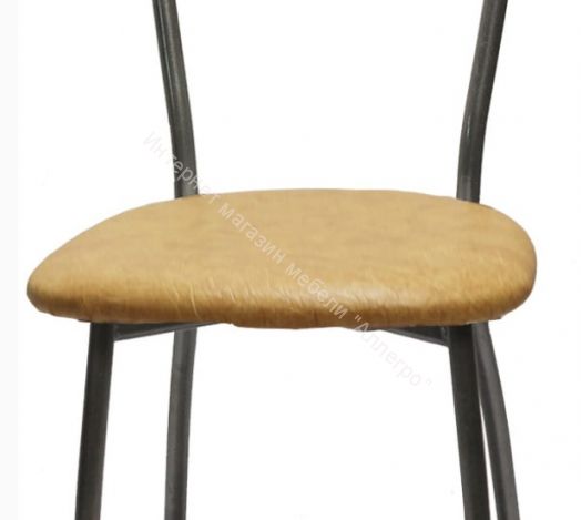 Кухонный стул "Сильвия" бежевый/серебристый металлик