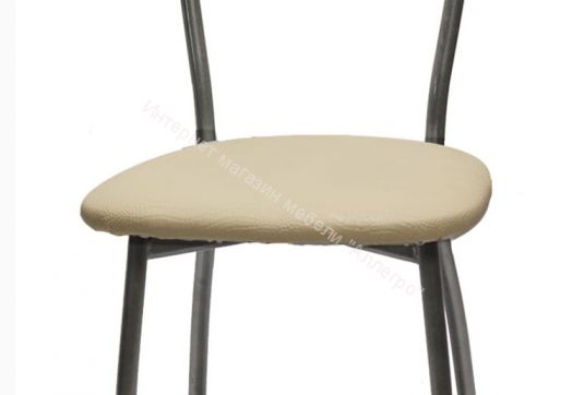 Кухонный стул "Сильвия" молочная рептилия/серебристый металлик