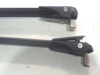 Багажник на рейлинги Nissan Pathfinder R51 2005-14, Lux Hunter, черный, крыловидные аэродуги