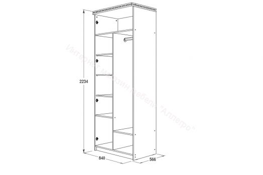 Шкаф "Ольга 13" 2-х дверный для одежды и белья