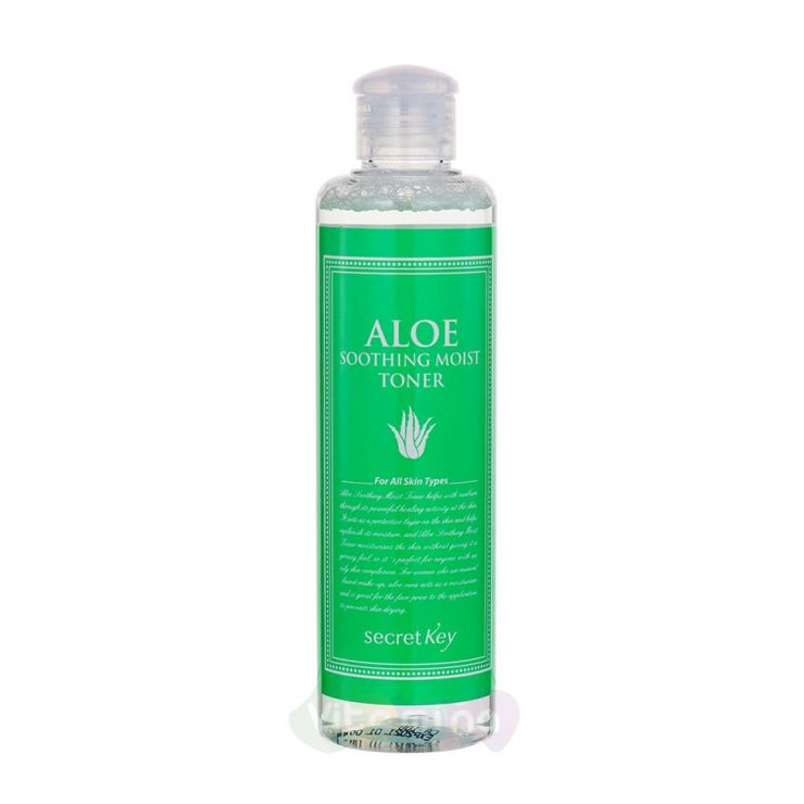 Secret Key Натуральный увлажняющий тонер для лица с 98% экстрактом алоэ вера Aloe Soothing Moist Toner, 248 мл