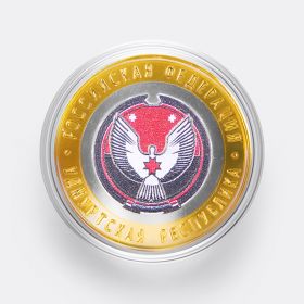 10 РУБЛЕЙ 2008 ГОД. УДМУРТСКАЯ РЕСПУБЛИКА, ЦВЕТНАЯ ЭМАЛЬ