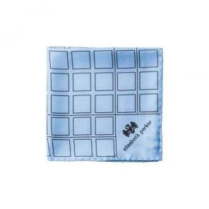 Английский нагрудный платок  Небесно-синяя сетка" SKY BLUE CHECK GRID SILK POCKET SQUARE