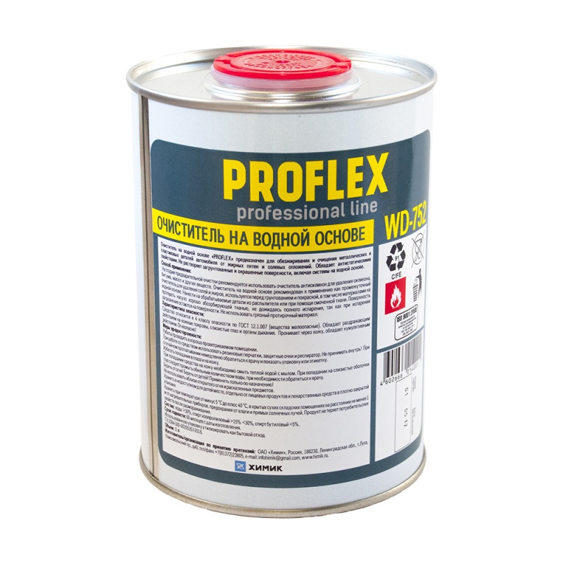 Химик PROFLEX Очиститель на водной основе в металлической банке, объем 1л.