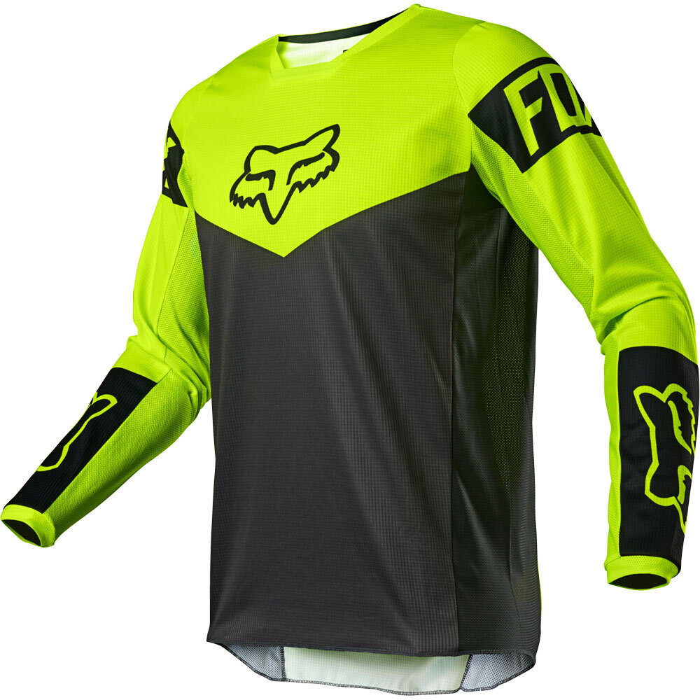 Fox 2021 180 Revn Fluo Yellow джерси для мотокросса