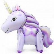 Шар (22''/56 см) Ходячая Фигура, Единорог, Фиолетовый