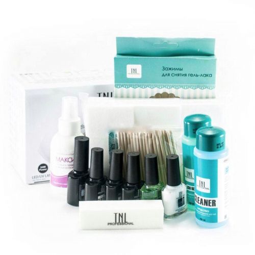 TNL, СТАРТОВЫЙ НАБОР ДЛЯ СНЯТИЯ И НАНЕСЕНИЯ ГЕЛЬ-ЛАКА C ЛАМПОЙ