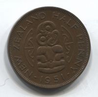 1/2 пенни 1951 Новая Зеландия