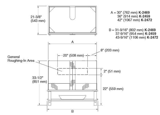 Тумба под раковину Kohler Mersing K-2469-F10 схема 6