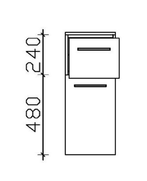 Подвесной шкаф-полупенал Pelipal Cassca CS-HB 01 Comfort 30х33х73 схема 3