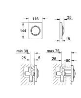 Кнопка для инсталляции Grohe Skate 38595P00 схема 2