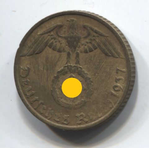 5 пфеннигов 1937 G Германия, редкий тип