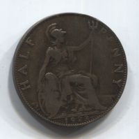 1/2 пенни 1923 Великобритания