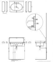 Раковина Cielo Elle Ovale EKLAO мебельная накладная 70х50 схема 1