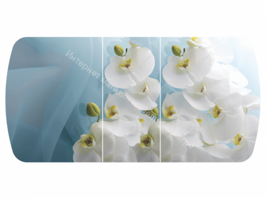 Стол обеденный "Бостон-3" раздвижной Белая орхидея/хром брифинг