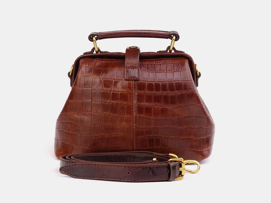 Женская сумка-саквояж из натуральной кожи Alexander-TS "W0013 Nut Brown Croco"