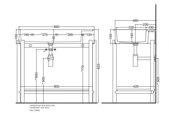 Консоль для раковины Cielo Plinio PNST85E из массива дерева 90х48 ФОТО