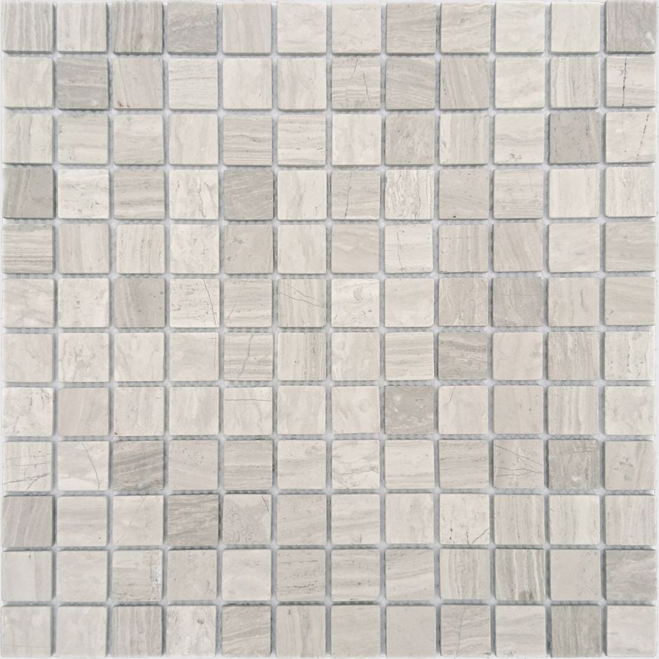 Мозаика LeeDo - Caramelle: Pietrine - Travertino Silver матовая 23x23x4 мм