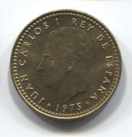 1 песета 1975  Испания UNC