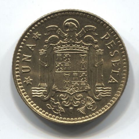 1 песета 1975  Испания UNC