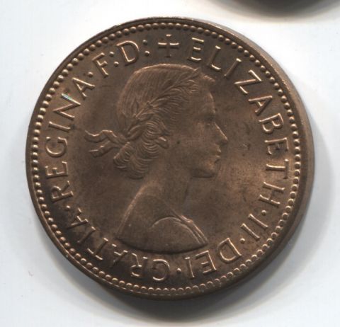 1/2 пенни 1967 AUNC Великобритания