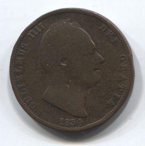 1/2 пенни 1834 Великобритания VF-
