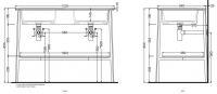 Стальная консоль Cielo Catino Doppio CASTD для раковины 110х58,5 схема 1