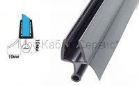 Уплотнитель нижний C14-black для толщины стекла (6,8мм). Длина 2 метра