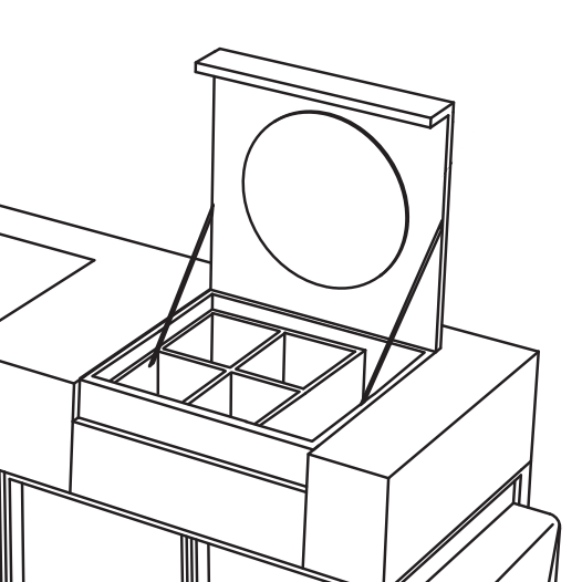 Изображение Ящик для косметики "Make Up" Cielo Narciso Vanity NAMUE отделка натуральным шпоном 41,5х50