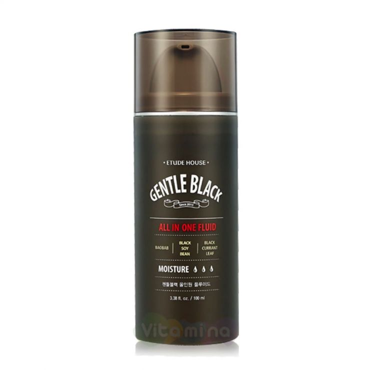 Etude House Универсальный флюид для мужской кожи Gentle Black All In One Fluid, 100 мл