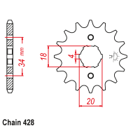 Звезда ведущая 17T Stels Flex 250 / Irbis TTR250R