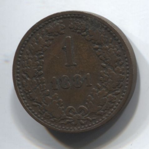 1 крейцер 1881 Австрия