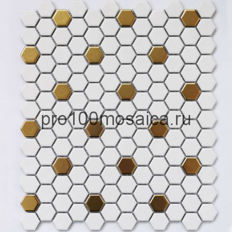 Babylon Gold matt Мозаика СОТЫ, серия PORCELAIN, размер, мм: 260*300*6