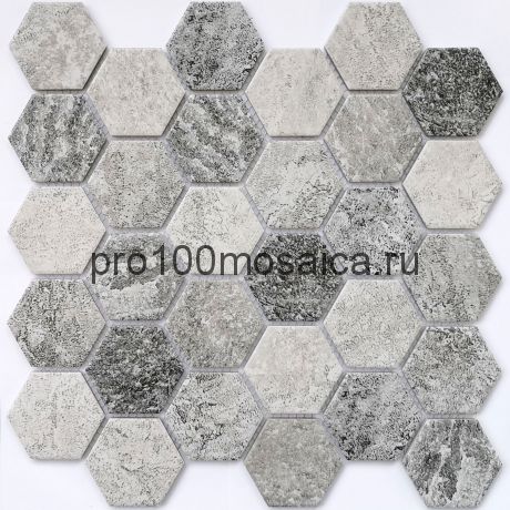 Olmeto Grey Мозаика СОТЫ, серия PORCELAIN, размер, мм: 282*271*6