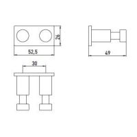 Крючок двойной Emco System 2 3574 001 00 на пластине схема 2