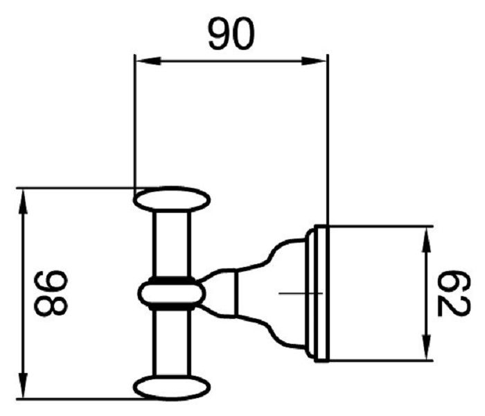 Двойной крючок Webert Ottocento (Armony) AM5004010 для полотенец схема 1