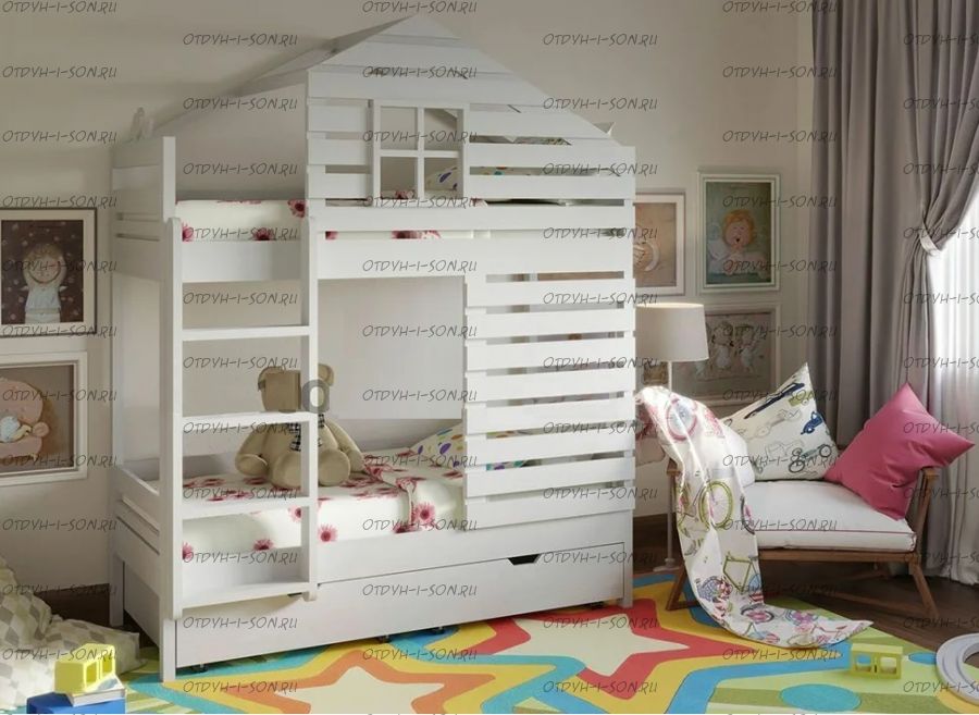 Кровать двухъярусная Домик Roof №41