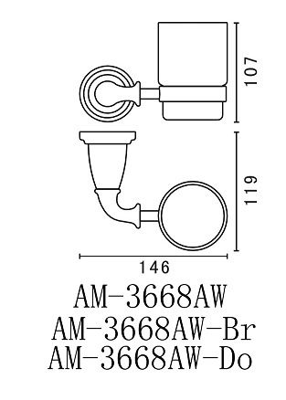 Стакан Art&Max Bianchi (Бьянки) AM-3668AW-Do схема 2