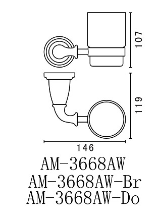 Стакан Art&Max Bianchi (Бьянки) AM-3668AW-Br схема 2