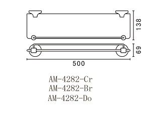 Полочка стеклянная Art&Max Bohemia AM-E-4282-Br схема 2