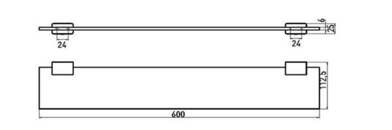 Полочка стеклянная Emco Loft 0510 001 60 схема 2