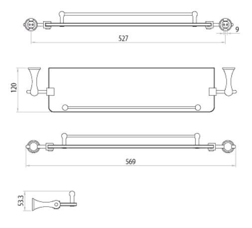 Полочка стеклянная Lemark Standard LM2133C ФОТО