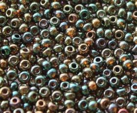 Бисер чешский 19155 зеленый прозрачный блестящий ирис Preciosa 1 сорт