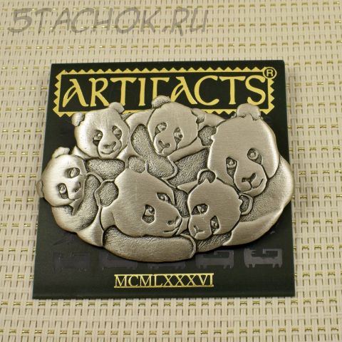 Брошь "Семья пандочек" (JJ США)