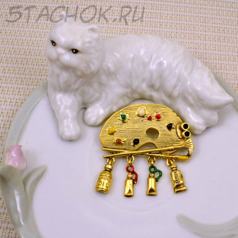 Брошь "Палитра с красками" (Danecraft США)