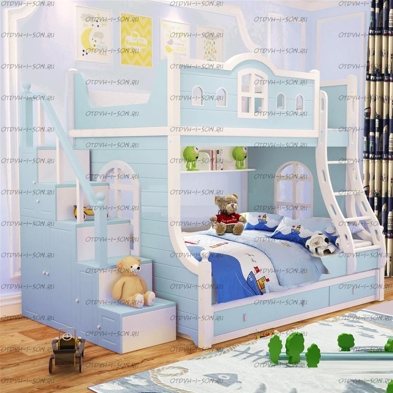 Кровать двухъярусная домик Принцесса Fantasy №IR03