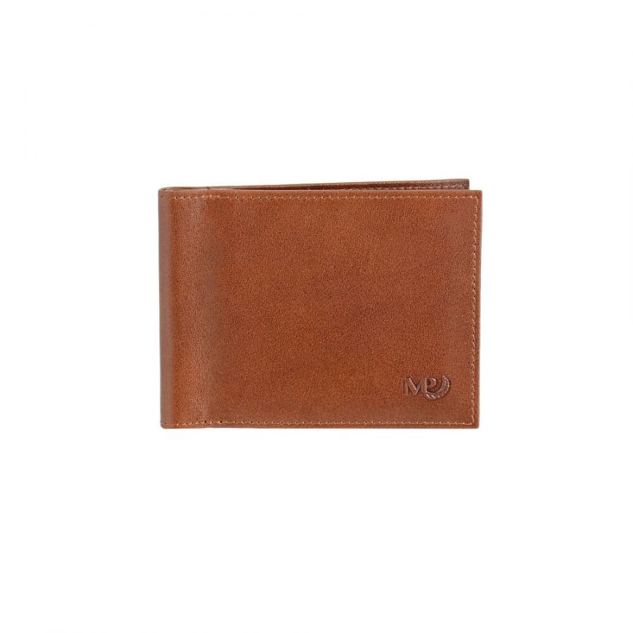 Зажим для купюр с монетником и RFID защитой MP-TAGUS B120356R Cognac