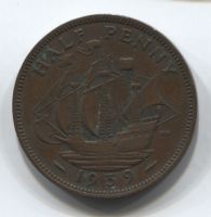 1/2 пенни 1939 Великобритания