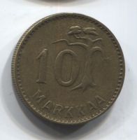 10 марок 1954 Финляндия редкий год