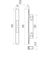 Замок AGB Touch ALU (B01120.30) + ответная планка для алюминиевых коробок. схема